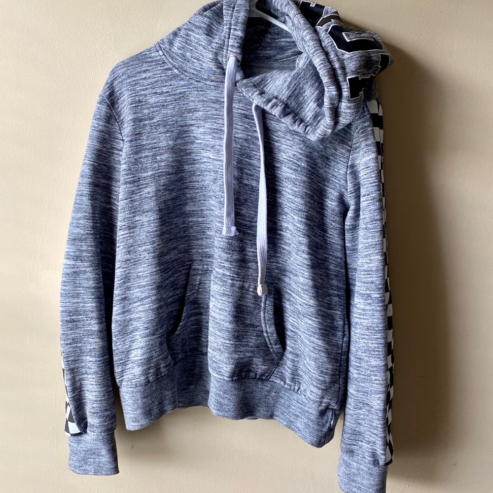 Checker sleeved hoodie